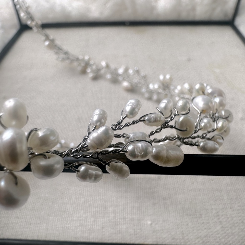 Untamed Petals Fresh Water Pearl Hairpiece